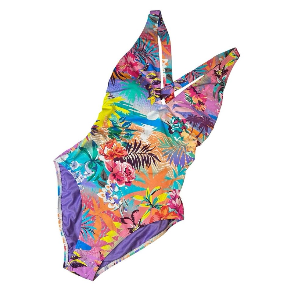 Johnny Was One Piece Swimsuit Zeru Crossback Size Small Multicolor Floral NWT